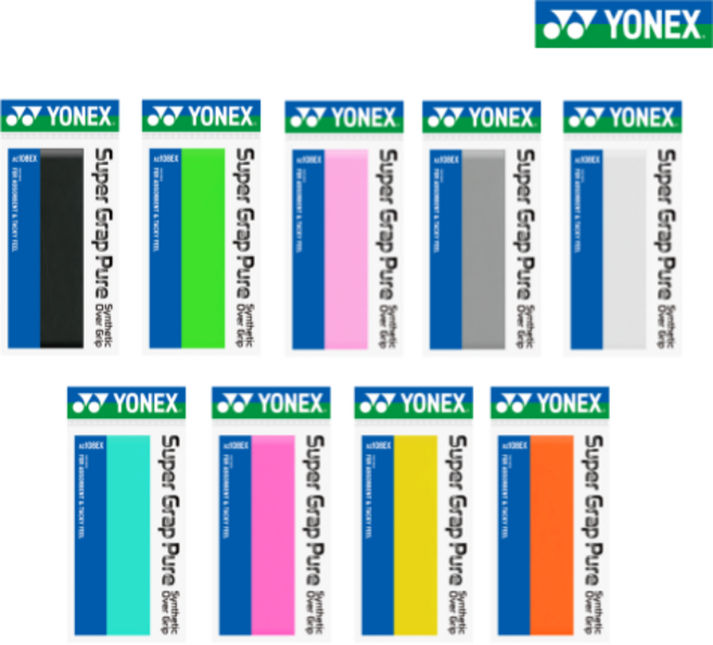 요넥스 Super Grap Pure 배드민턴 그립 AC108EX, 화이트(WH), 5개