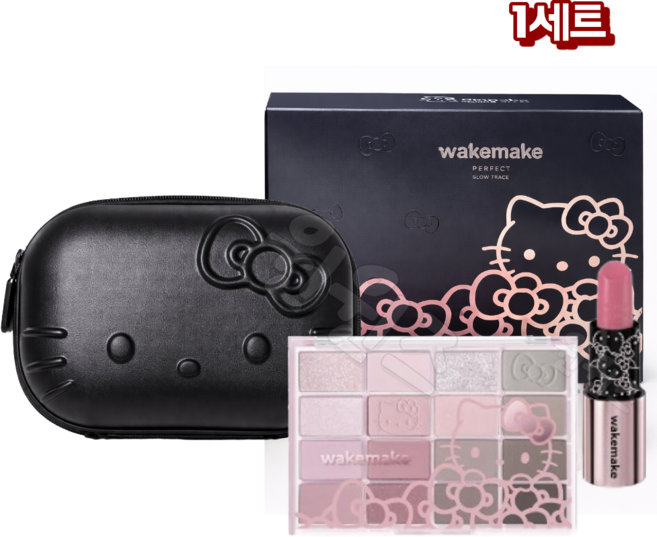 웨이크메이크 헬로키티 립 앤 아이 키트 아이팔레트+밤스틱 콜라보 메이크업 세트, 쿨톤, 1개