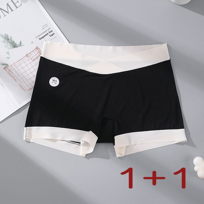 티류으스 1+1여성 임산부 모달 빅사이즈 하이웨스트 노라인 면 크로치 팬티 무봉제 안전팬티 WY