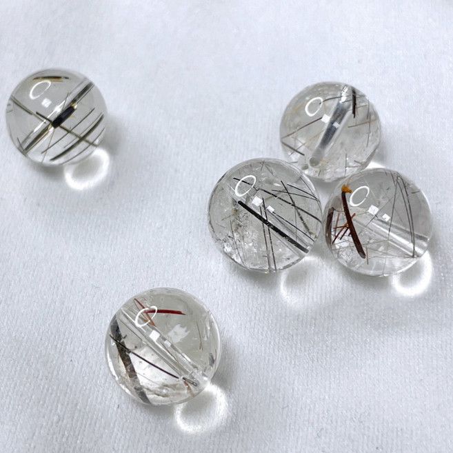 泰福水晶 Tai Fu 魔鬼髮晶散珠, 1個, 41號 魔鬼髮晶散珠 10+mm單顆販售, 魔鬼髮晶 10+mm
