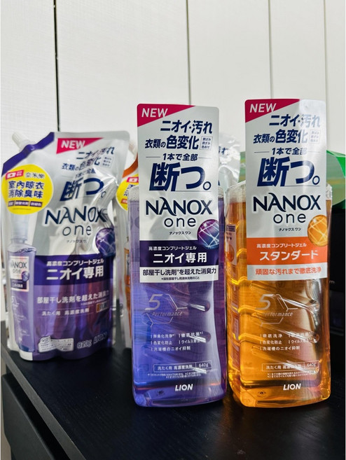 日本獅王 Lion 奈米樂 NANOX one 超濃縮洗衣精 淨白型 除臭型 瓶裝640g 補充包820g 新版, 1個, 奈米樂淨白補充包 820g(橘) 新版