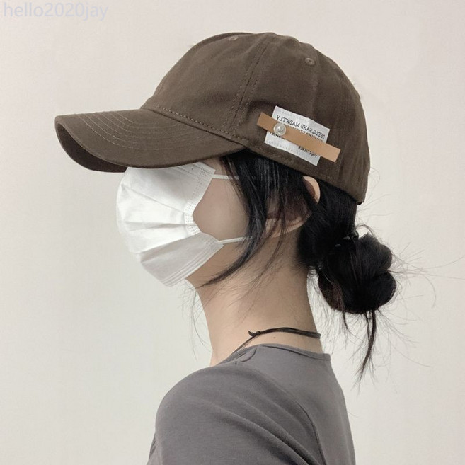 原創復古百搭英文小皮標鴨舌帽