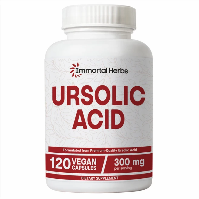 Immortal Herbs 여성 및 남성용 우르솔산 보충제 300mg 120알 로즈마리 잎 추출물 분말 비-GMO 및 글루텐 프리 우르솔산 캡슐, 1개, 120정 - 쿠팡