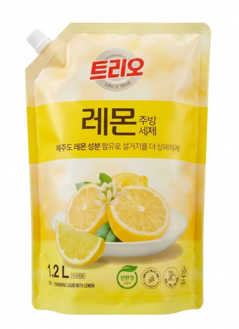 트리오 레몬 주방세제, 3개, 1.2L