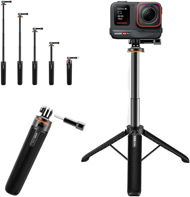 인스타360 ace pro 삼각대 셀피스틱 셀카봉 4단 에이스 프로 투인원 마운트, 단품, 1개