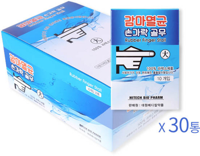 감마멸균손가락골무 대형 10개입 30개 샥크 라텍스골무 돌돌말이형
