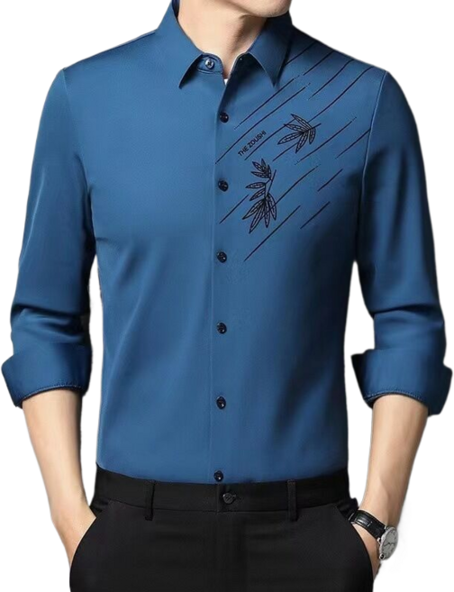 남성 댄스복 고탄력 자카드 긴팔 셔츠 모던볼룸 라틴 왈츠 라인 의상 8C509