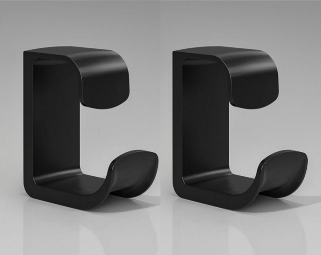 루디아셀 세수대야 걸이 거치대 욕실 화장실 대야걸이 접착식 무타공, 2개, 블랙