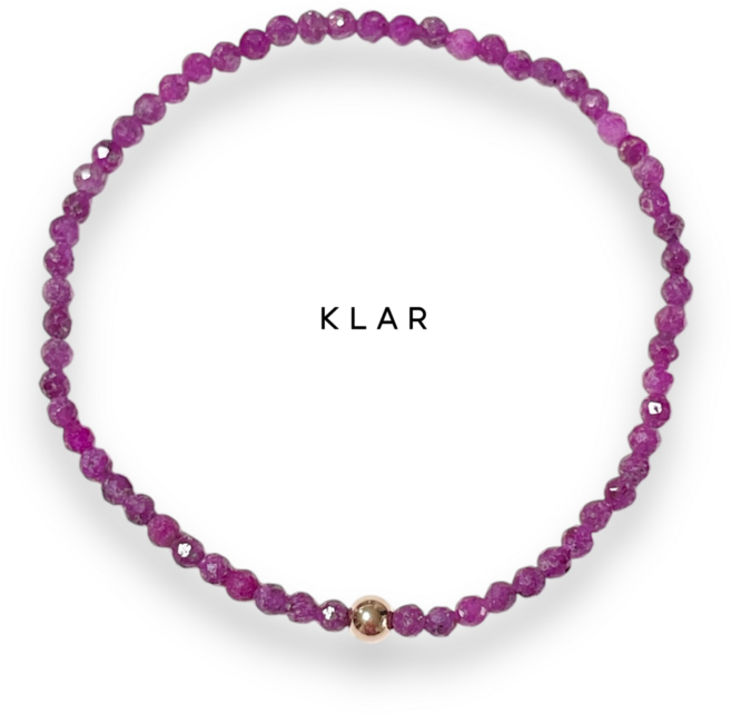 클라(KLAR) 천연 루비(Ruby) 14k 원석팔찌 (3미리 컷팅)