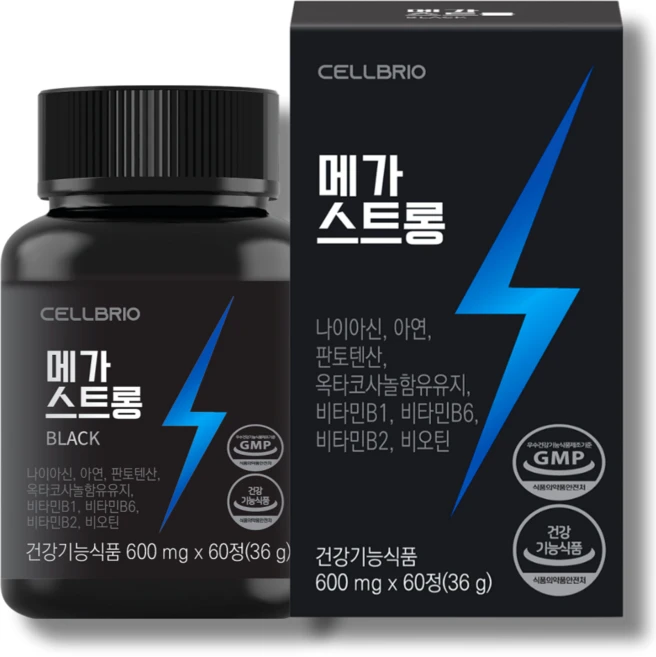 뉴트리라인 메가스트롱 블랙 1박스 1개월분, 1개, 60정 - 쿠팡