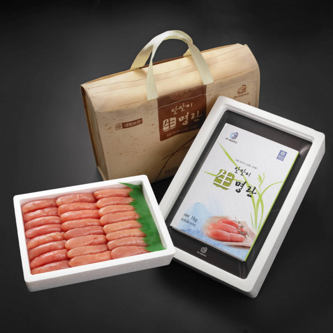 [마린푸드 명란젓] 최상급 백명란 - 화이트 3호 [선물포장], 1개, 1kg