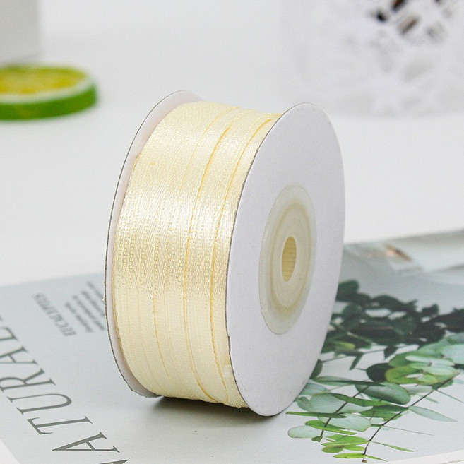 기본 새틴 공단 리본끈 3mm 90m, 08# 아이보리
