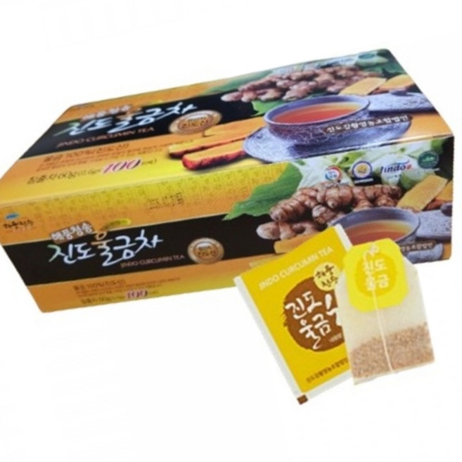 진도울금차 100T 해풍청송 건강차 선물세트 강황차, 600mg, 1, 100