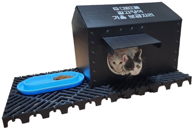 길고양이집 방수 보온 하우스, 기본집, 1개, 블랙