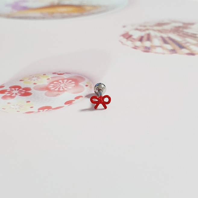 로렌앤코 컬러풀 에나멜 리본 피어싱 (6 color)