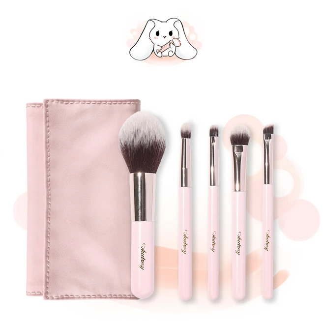 오드리 바니브러썸 휴대용 미니 메이크업 브러쉬 세트5종 학생 선물 메이컵입문, 1개 - 쿠팡