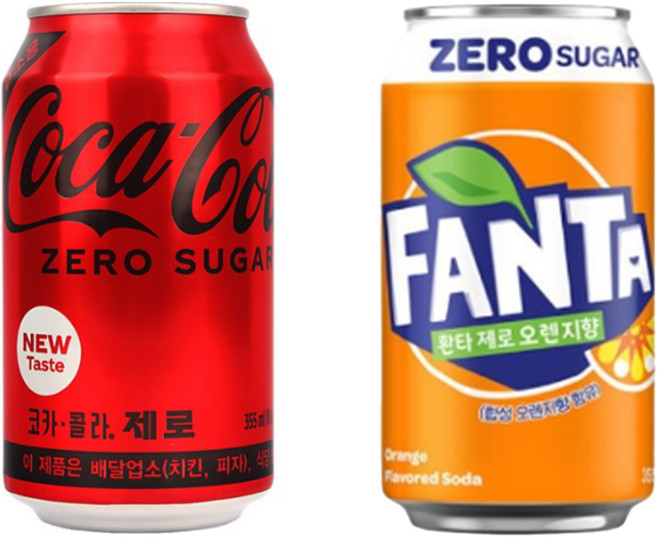 코카콜라 제로 업소용 355ml 12입+환타 오렌지 제로 355ml 12입, 1세트