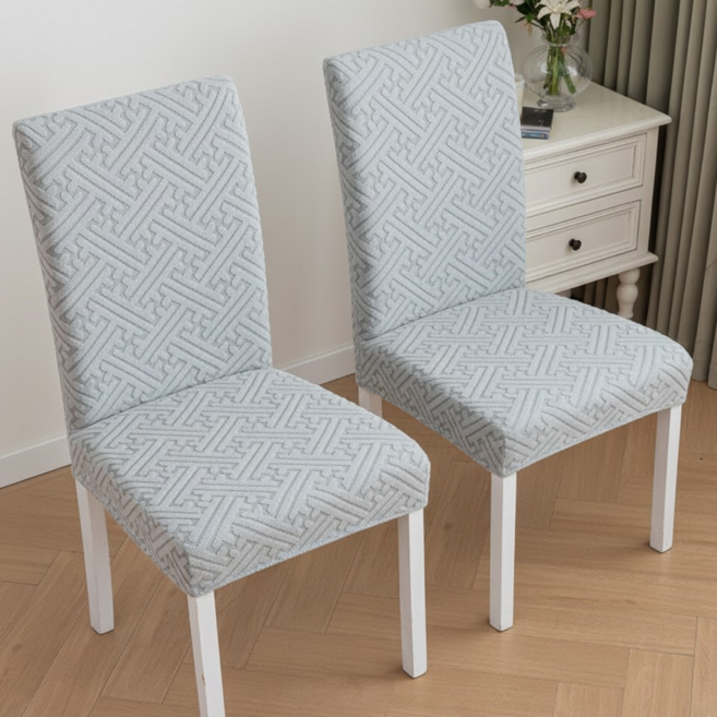 라멜리 식탁의자 커버 북유럽풍 고급자카드, 2개, 라이트 그레이