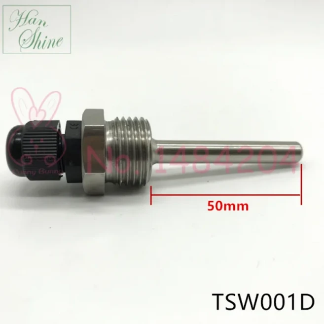 DS18B20 디지털 온도 센서 프로브 나사 스레드 BSP 1/2 "1m PVC 3 와이어 케이블 SUS304 슬리브 열 감지기, 04 DS18B20 50mm probe