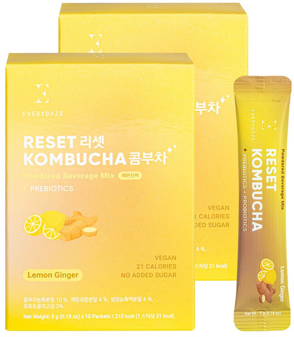 에브리데이즈 리셋 콤부차 레몬진저, 5g, 20개