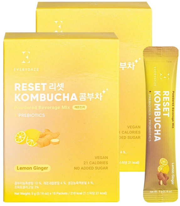 에브리데이즈 리셋 콤부차 레몬진저, 5g, 20개 - 쿠팡