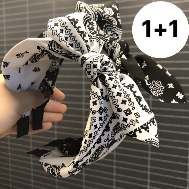 도치코 반다나머리띠 반다나헤어밴드 리본 여성용1+1