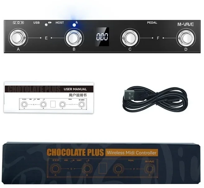 M-VAVE-초콜릿 플러스 무선 미디 컨트롤러 기타 페달 이어 리턴 Wp9 액세서리 제품, 04 black plus