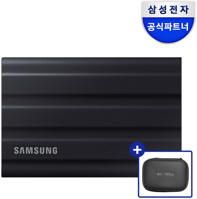 삼성전자 포터블 외장SSD T7실드+삼성정품파우치, 외장SSD T7실드 블랙+삼성정품파우치, 4TB