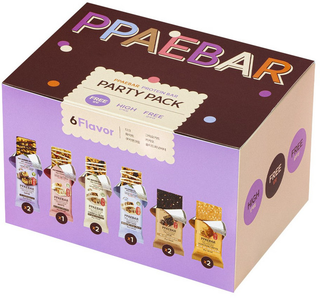 [설탕X 저당] 빼바 프로틴바 파티팩, 1세트, 400g