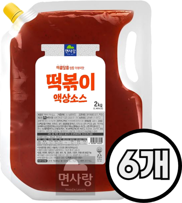 면사랑 (실온) 떡볶이 액상소스 2kg 대용량 간편소스, 6개