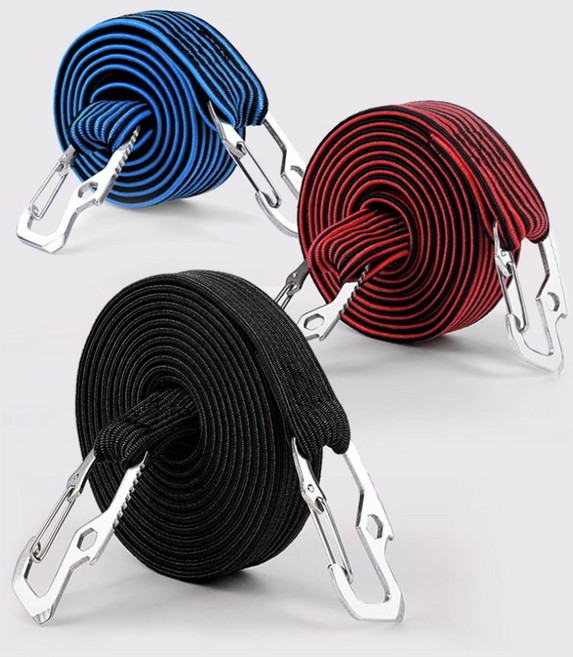 UBOX 탄력 오토바이 자전거 화물 고정벨트 스트랩, 블랙, 1개