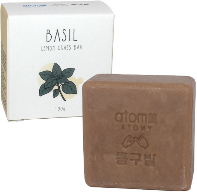 애터미 동구밭 클렌징바 (바질 레몬그라스 바) 100g (낱개단위)/페이스 앤 바디 클렌징 바 / 클렌징비누 비누바 페이스비누 바디비누, 1개입