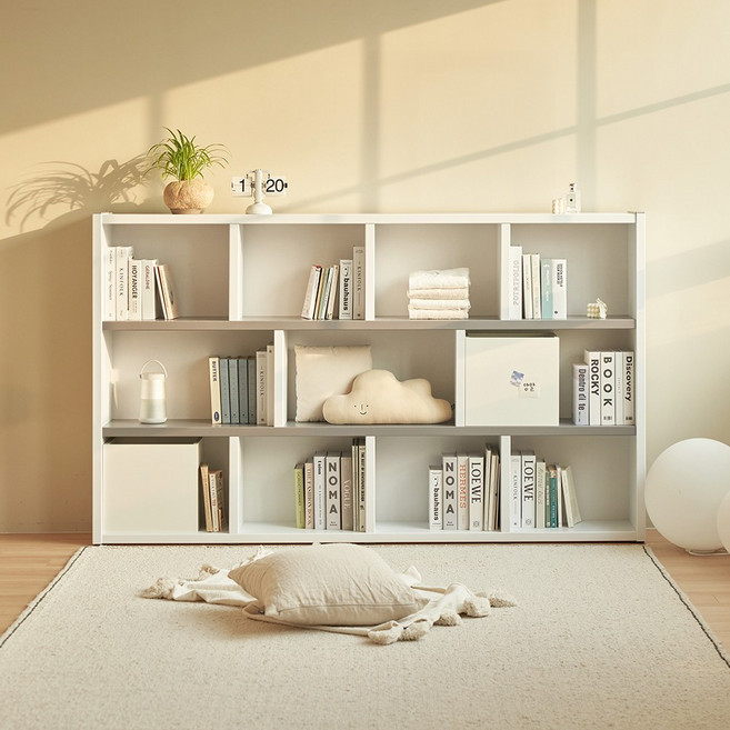 포더홈 체크 1단 2단 3단 5단 책장 서재용책장 어린이책장 전면책장, 화이트오크