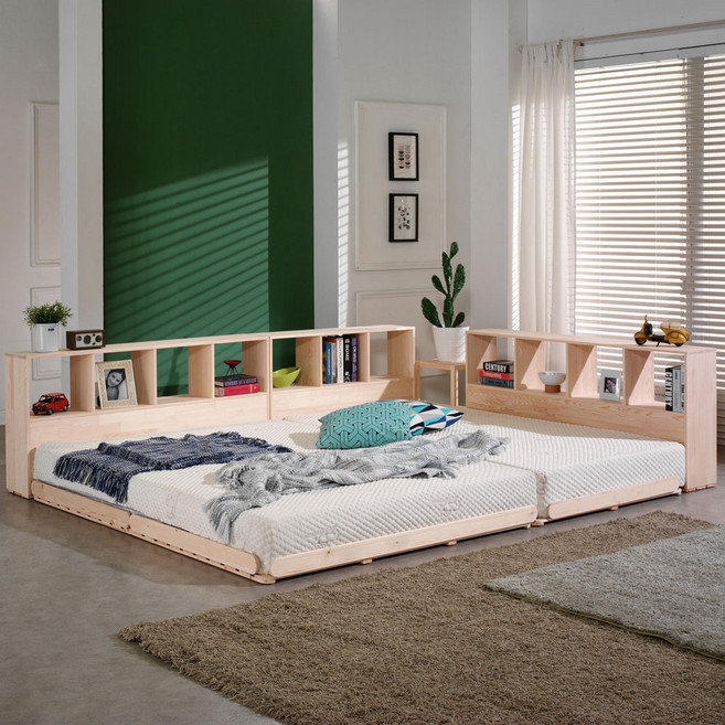 메리노침대 와이드 저상형침대 원목헤드/보드프레임(깔판제외), 원색, K킹헤드(160x50x20cm)