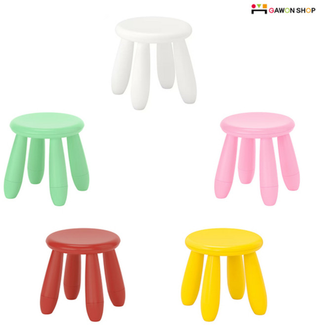 이케아 MAMMUT 어린이스툴/아동용스툴/유아의자, 옐로우, 1개