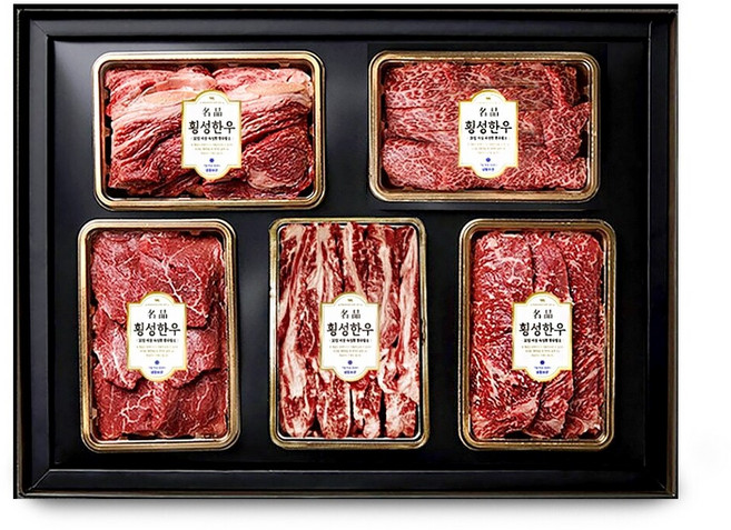 1++등급 횡성한우 VVIP세트 5호 [꽃등심+안창살+토시살+갈비살+살치살] 각 500g 2.5kg, 1개