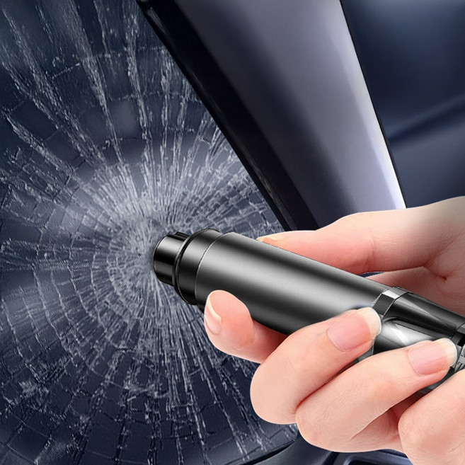 카썸플레이스 차량용 비상탈출 망치 안전벨트 절단기, 블랙, 2개