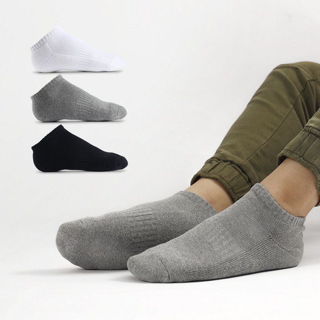 카리클링 국내산 5컬레 세트 남성 베이직 빅사이즈 큰발 양말 남자 두꺼운 스포츠 스니커즈 발목 양말