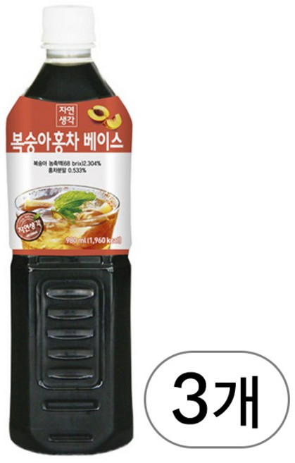 희창 자연생각 복숭아홍차 원액 980mlx3병, 980ml, 3개