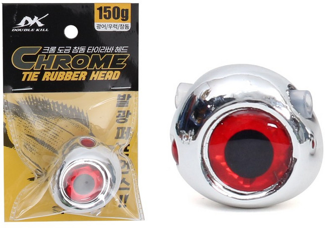 더블킬 크롬 도금 타이라바 헤드 150g 참돔낚시 채비, 1개, 1개입
