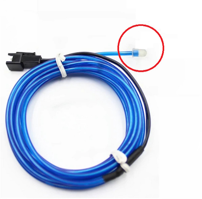 EL 와이어 네온사인 만들기 DIY 셀프 인테리어 안전캡 3.2mm, 블루