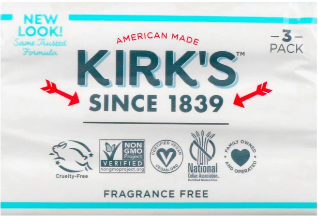Kirks 100% 프리미엄 코코넛 오일 젠틀 카스티야 비누 무향 3 개 개당 113 g(4 oz) 5팩 - 쿠팡