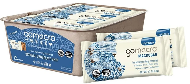 고마크로 매크로바 단백질 바 - 화이트 초콜릿 + 마카다미아 너트(2.3온스 바 12개 카운트), 12 Oatmeal Chocolate Chip - 쿠팡