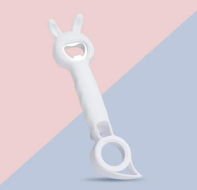 다용도병따개 다기능 항아리 캔 병따개 토끼 곰 고양이 스테인리스 스틸 주방 가제트 액세서리 4 in 1, 10 Bunny white_01 CHINA, 1개