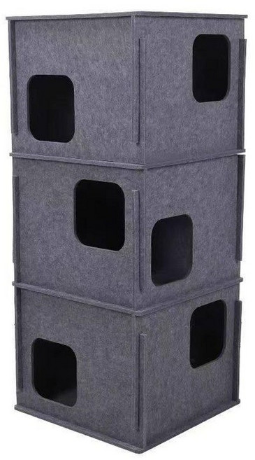 고양이숨숨집 골판지 캣타워 대형 놀이터 하우스 고양이집 실내용 다묘가정 거실, 1개, 진회색