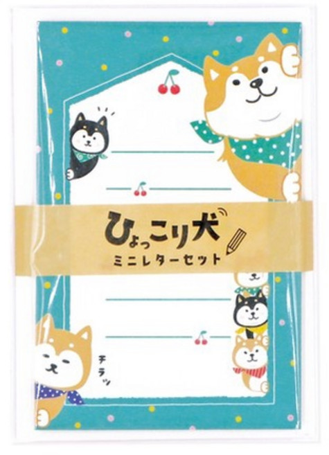 莫莫日貨 日本原裝 World craft 2021新品 和紙迷你信封信紙組-柴犬HYLE-001 日系文具精選 傳遞溫暖心意, 1個