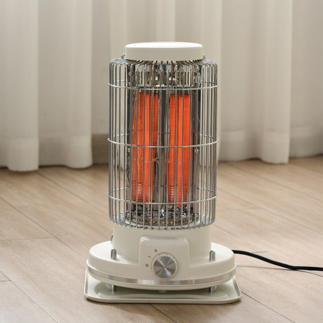 린보 겨울 가정용 360도 전기난로 사무실 전기 히터, 화이트