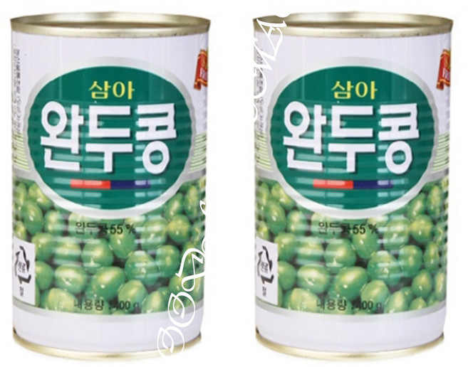 삼아 완두콩 통조림, 400g, 6개