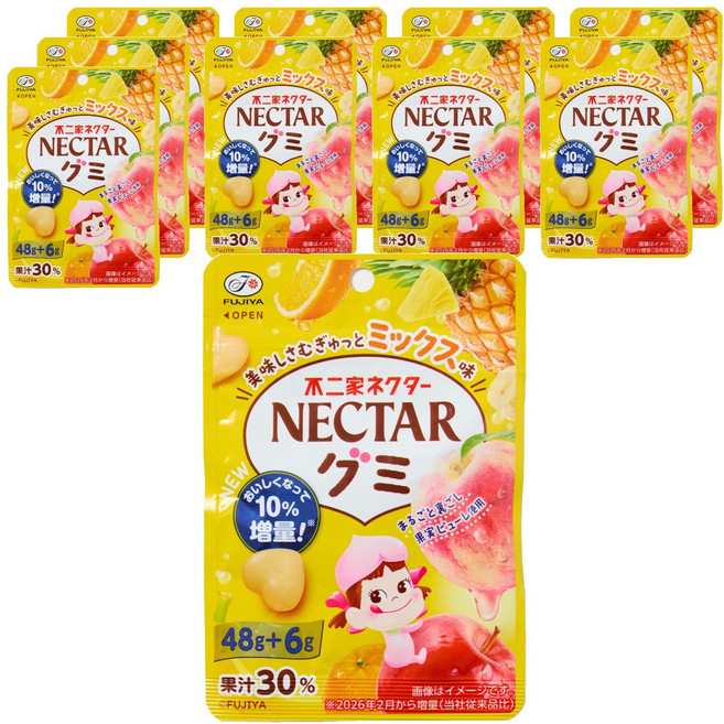 FUJIYA 不二家 滿滿果汁綜合風味軟糖, 10個, 54g