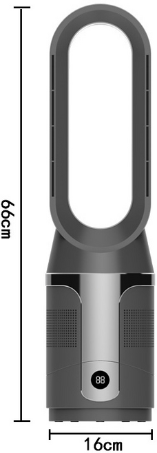 20인치 날개없는 냉온풍기 무소음 스탠드형 선풍기 가정용 PTC 터워형 에어컨, 티타늄 그레이, NF10256